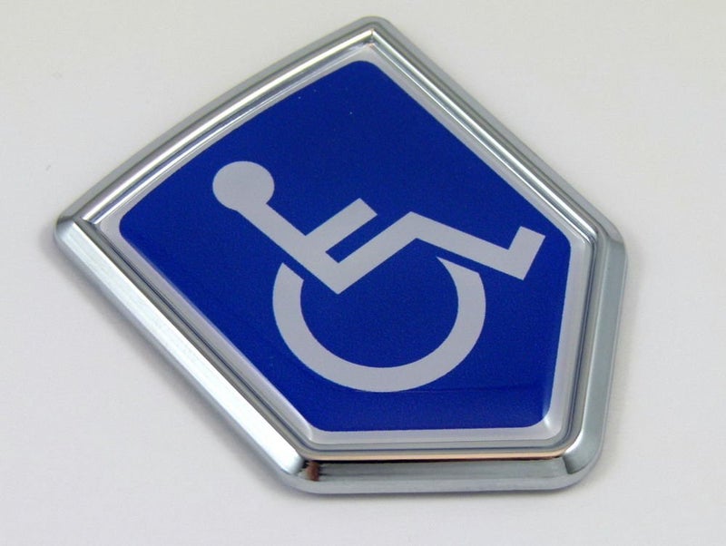 Car Chrome Decals Handicapped Decal Car Chrome Emblem Shield Shape Sticker Badge Sign Crest Bike Auto - Image 2